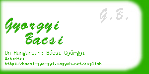 gyorgyi bacsi business card